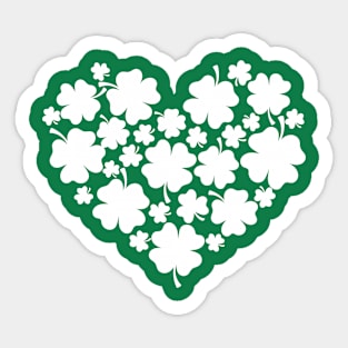 Heart Shamrock Lucky St Patricks Day Sticker